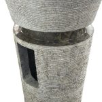 cone shaped pedestal sink with dark grey granite marble