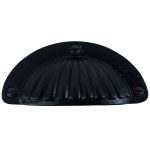 ribbed sea shell bin pull in brass