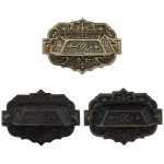 victorian style bin pull with back plate in brass
