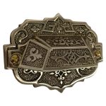 victorian style bin pull with back plate in brass