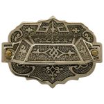 victorian style bin pull with back plate in brass