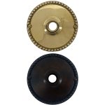 beaded edge rosette door plates in brass 3.25 inch pair