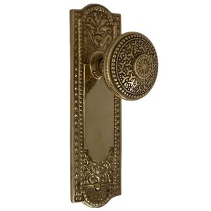 the orlean privacy set in polished brass select door knobs