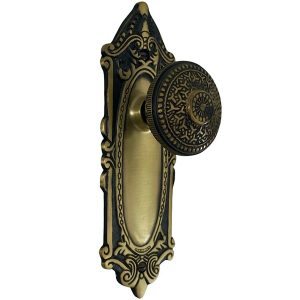 the milford passage set in highlighted bronze select door knobs
