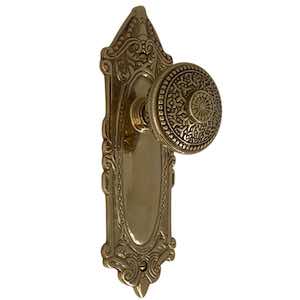 the milford privacy set in polished brass select door knobs