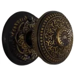 floral round rosette dummy set in highlighted bronze select door knobs