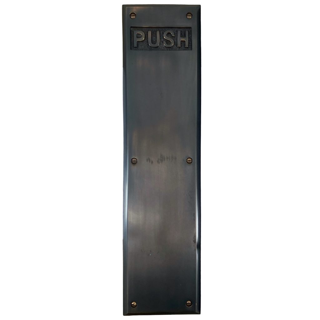 PUSH Commercial Door Plate in Heavy Duty Cast Brass | The Kings Bay