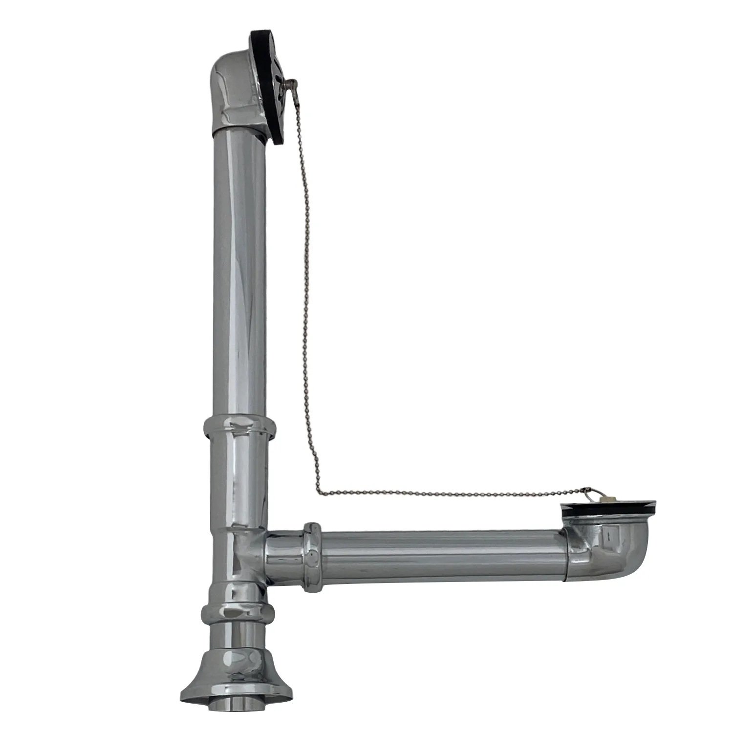 overflow drain for antique apron double shell bathtubs