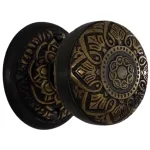 floral round rosette dummy set in highlighted bronze select door knobs