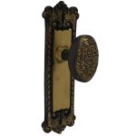 the classic dummy set in highlighted bronze select door knobs