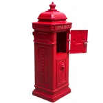 british cast no rust aluminum red mailbox post box replica 45 pounds