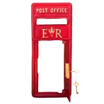 british er ii post box front in red cast aluminum post office replica