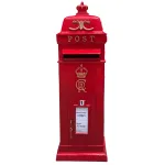 standing cast aluminum red british cr iii post box replica mailbox