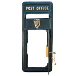 gaelic harp ireland post box front in green cast aluminum post office replica