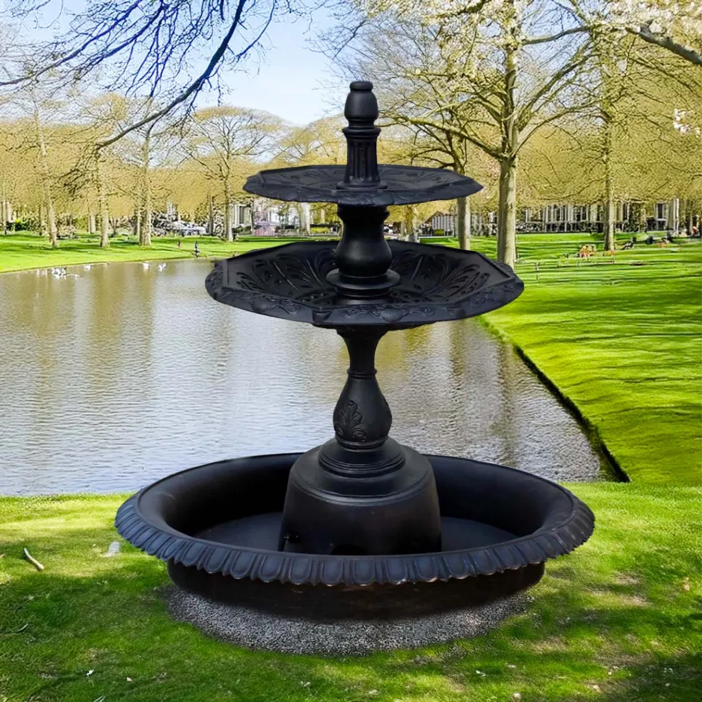 Garden Fountain Ideas: 5 Designs to Transform Your Outdoor Space two tier sea shell garden fountain 63 inches tall