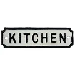 old fashioned cast iron kitchen sign with aged paint finish 7.5 inches