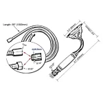 hand held chrome over brass shower head with ceramic handle and 1.5m hose