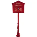 english cr iii post office letter box in red cast iron wall mount or standing