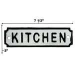 old fashioned cast iron kitchen sign with aged paint finish 7.5 inches