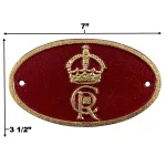 royal crest king charles cr iii wall plaque cast iron english sign