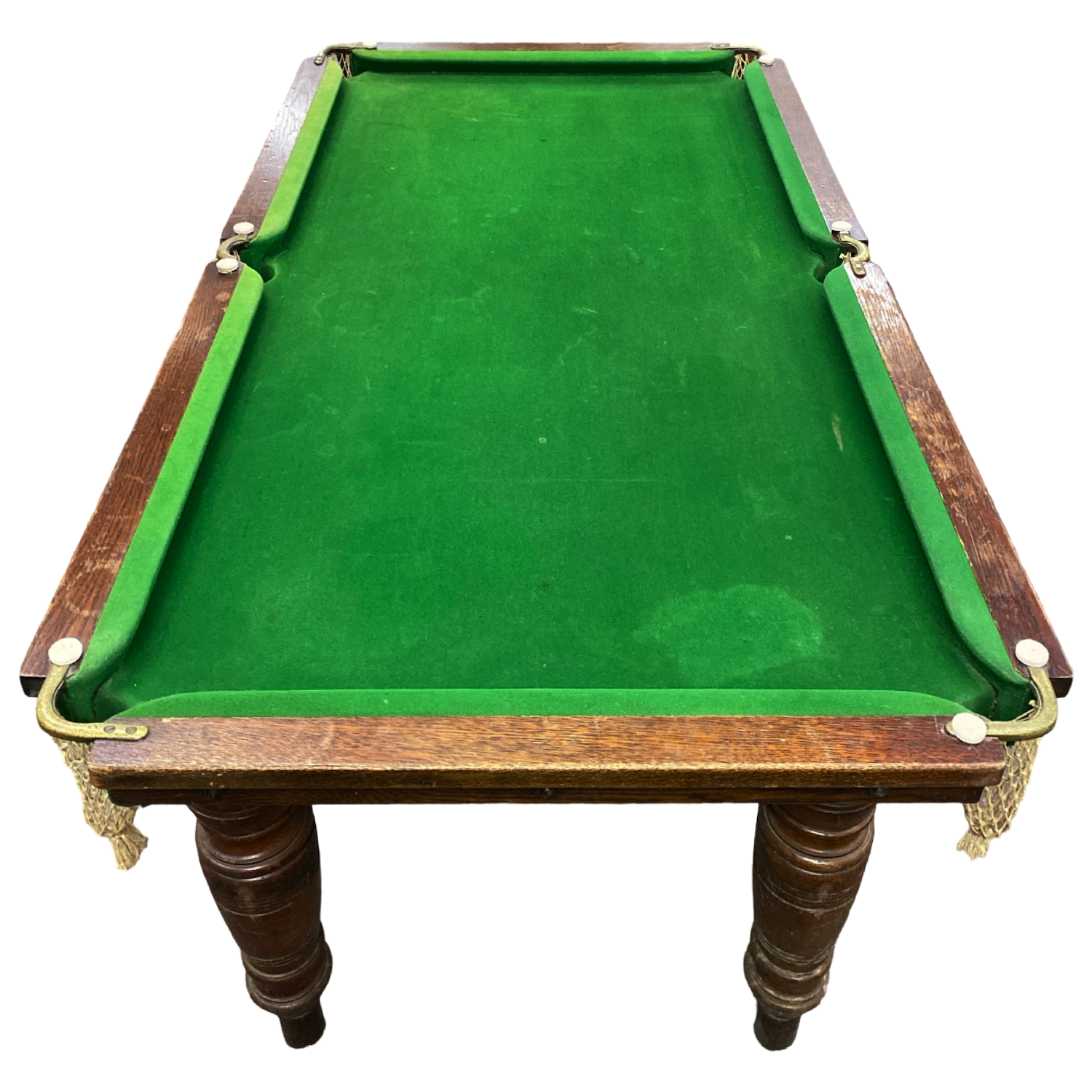 vintage snooker table with balls and cues ej riley limited accrington 64 inches