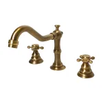victoriana cross handle faucet with 8 inch centers antique brass