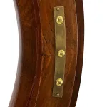 nautical maritime wooden ship's wheel with brass anchor accents 36 inches