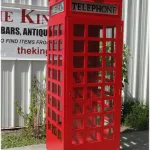 british red telephone phone box booth wood old replica english london