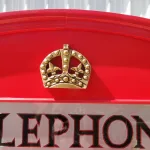 british red telephone phone box booth wood old replica english london