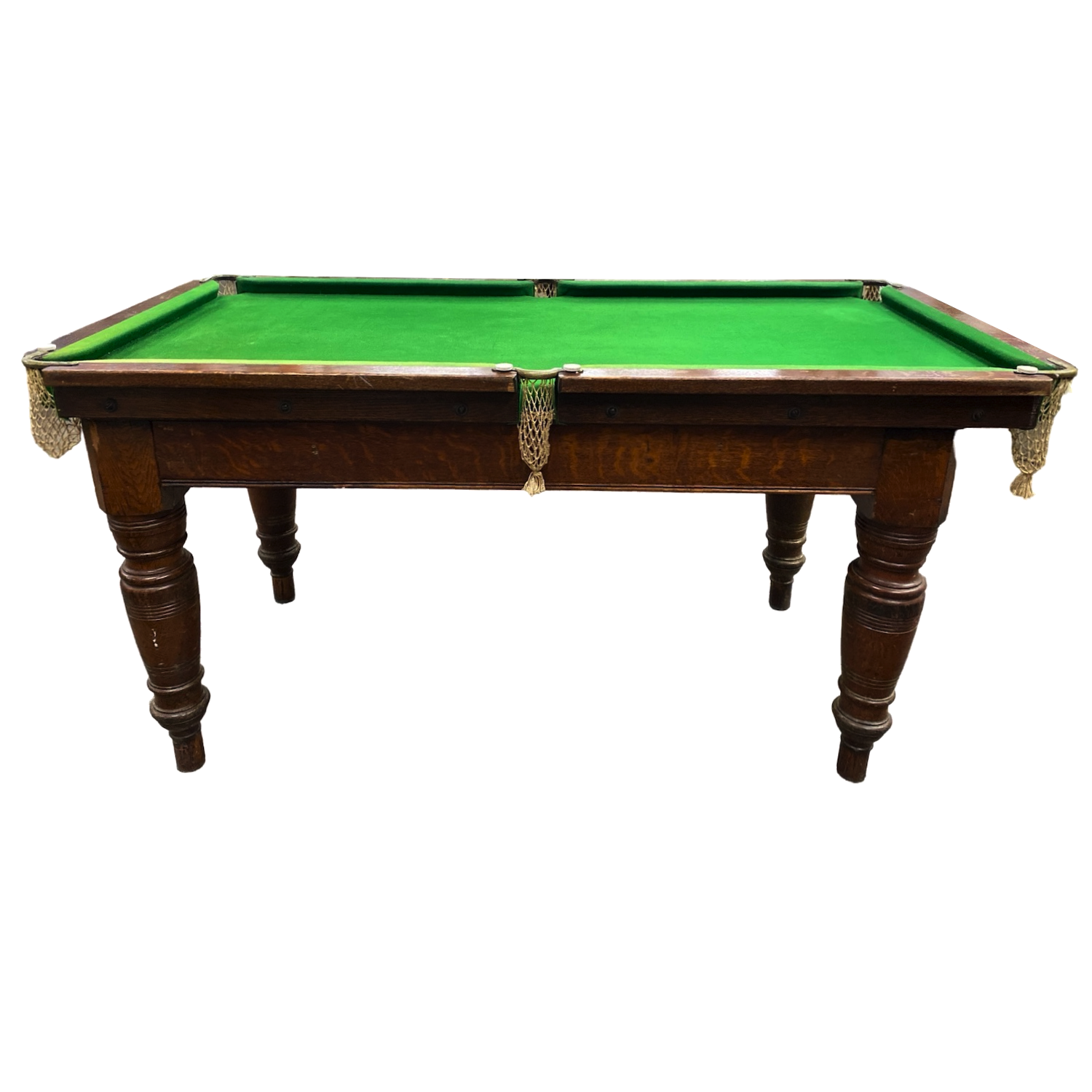 vintage snooker table with balls and cues ej riley limited accrington 64 inches