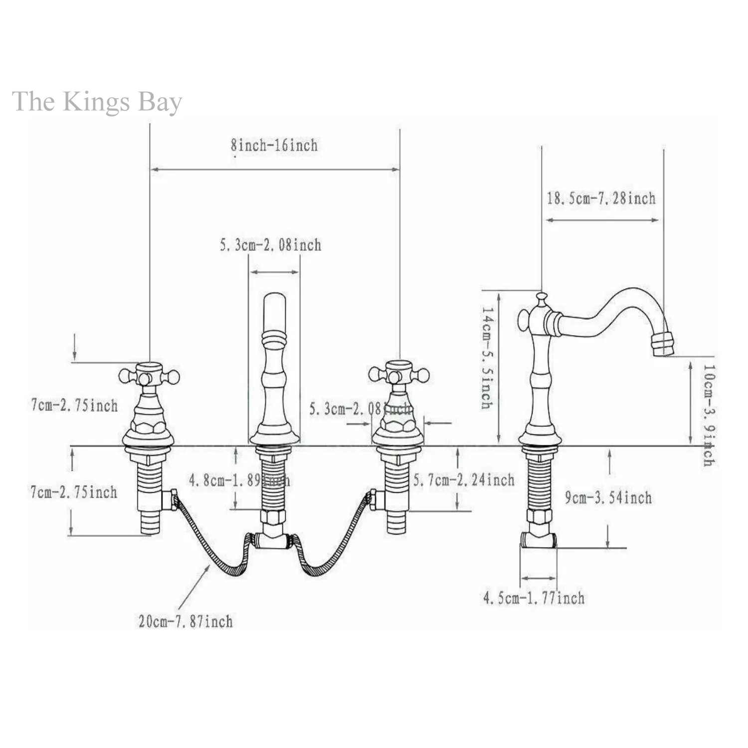 victoriana cross handle faucet with 8 inch centers satin nickel