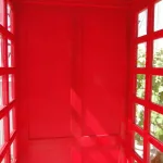 british red telephone phone box booth wood old replica english london