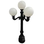 pair of 4 arm pole light street fixtures for outdoors 10 or 12 inch ball shade