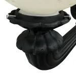 pair of 4 arm pole light street fixtures for outdoors 10 or 12 inch ball shade