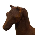 pair cast iron equestrian horse bookends old finish