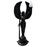 angel of freedom with sword bronze painted statue religious pole light 72" tall