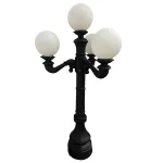 pair of 4 arm pole light street fixtures for outdoors 10 or 12 inch ball shade