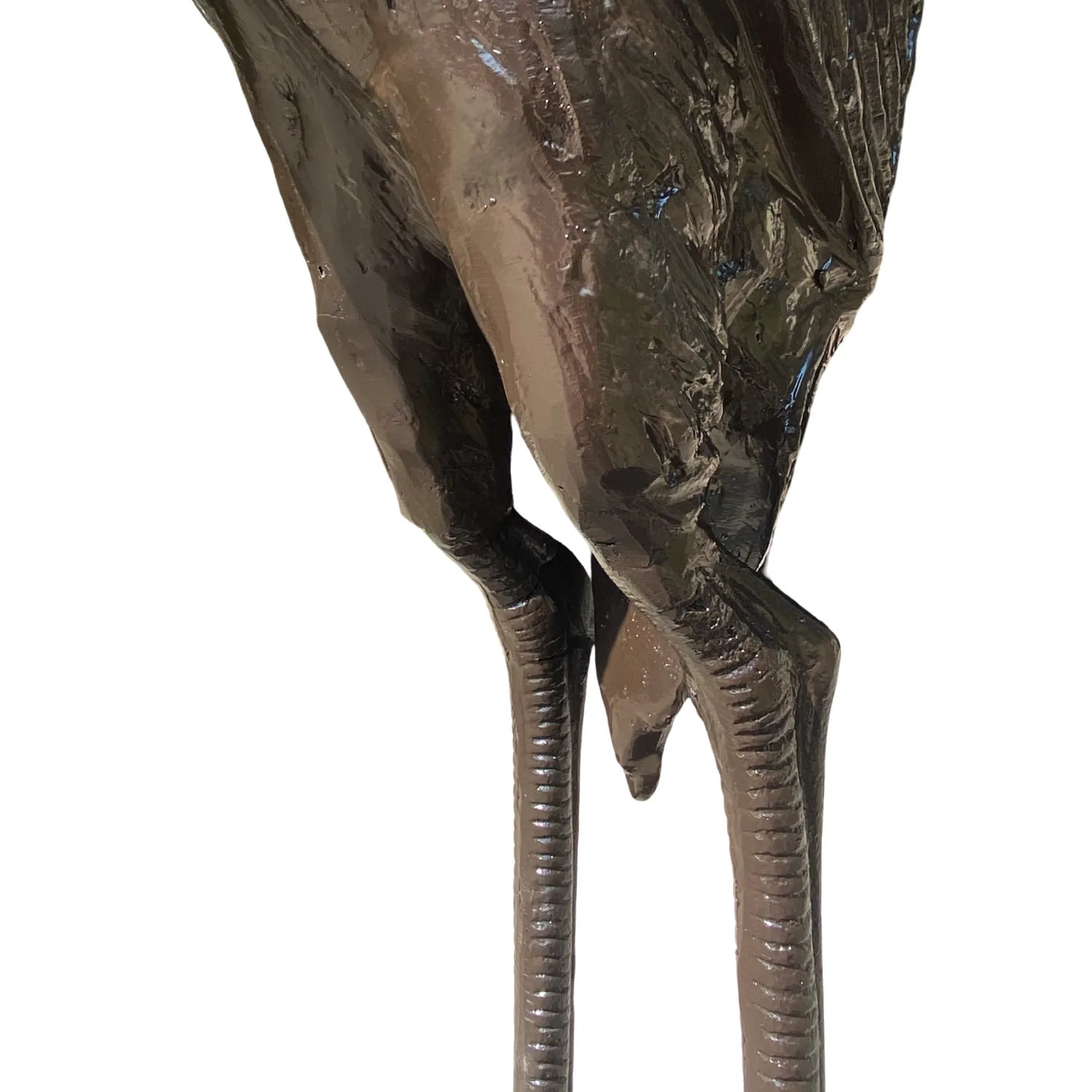 cast aluminum flamingo statue sculpture with bronze painted finish 63.5 inches