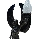 angel of freedom with sword bronze painted statue religious pole light 72" tall