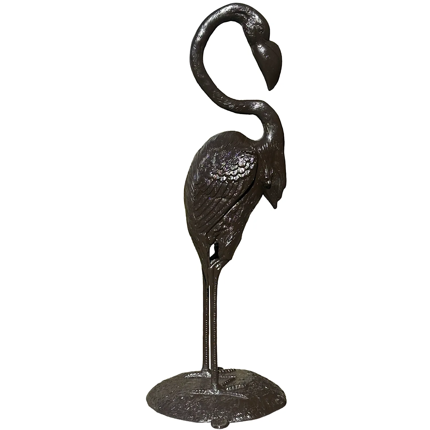 cast aluminum flamingo statue sculpture with bronze painted finish 63.5 inches