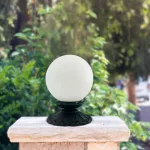 cast aluminum floral porch ceiling or fence light with shade 3.25 inch fitter