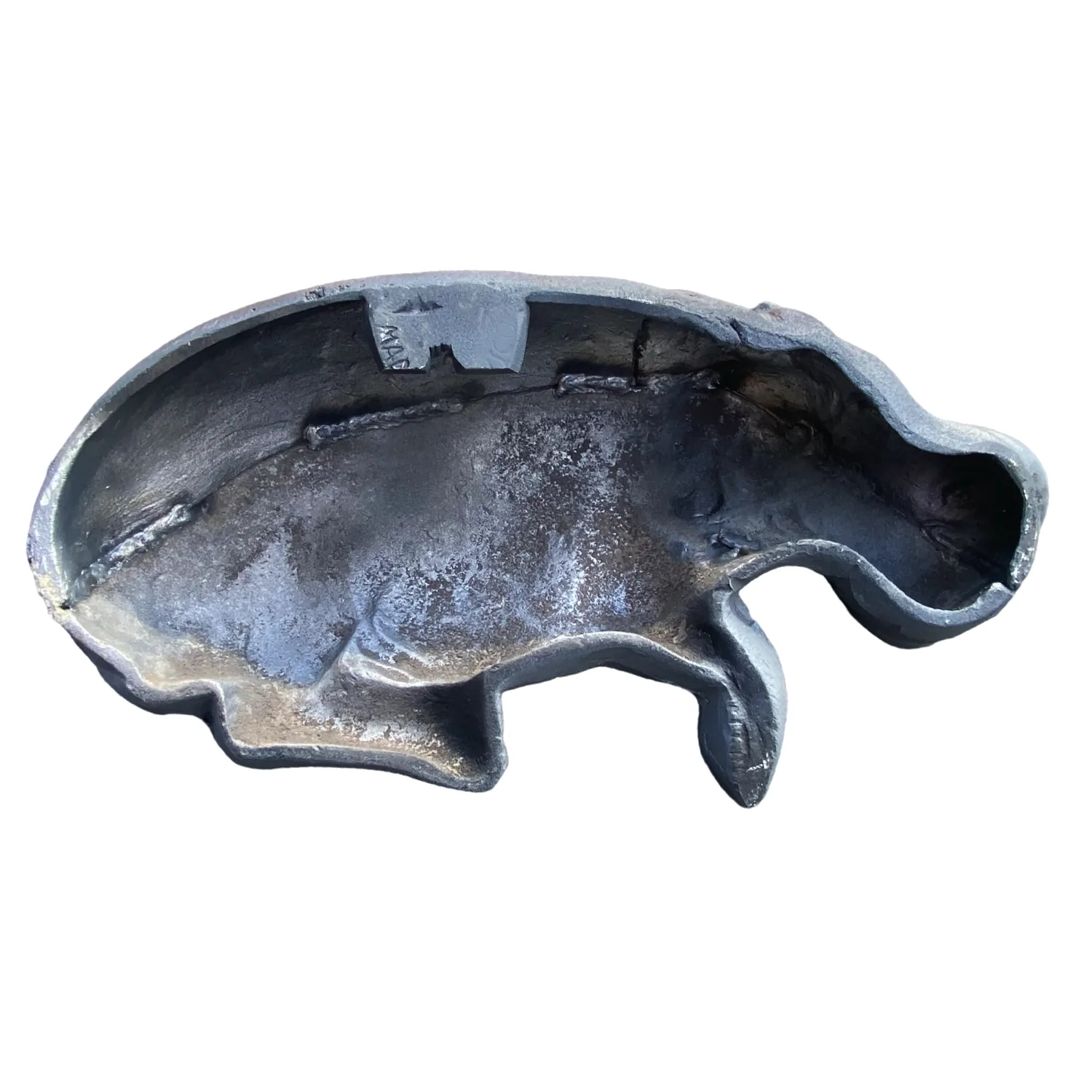 baby hippo wall sculpture hanging cast aluminum moo deng hippopotamus