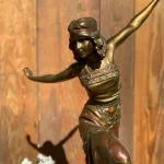 the russian dancer bronze statue on marble base paul philippe c.1925