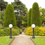 the elizabeth walkway pole light with round globe 31 inch post