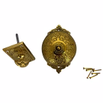 antique replica non electric solid brass hand crank twist doorbell