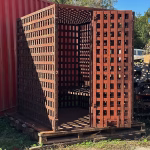 real antique rusted iron jail cell prison with fold up bed western holding cell