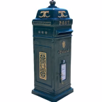 standing green gaelic harp irish mailbox post replica cast aluminum and iron