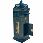 standing green gaelic harp irish mailbox post replica cast aluminum and iron