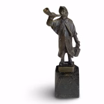 antique bronze statue richard w lang listed artist the night watchman