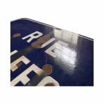 large antique french street sign plaque blue enamel rue docteur lefort 20"